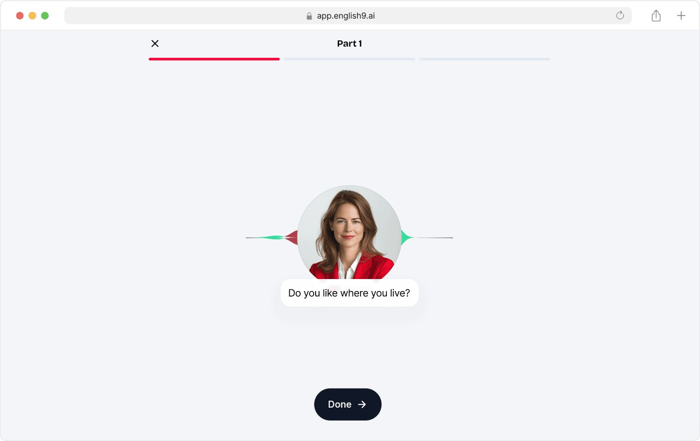 Speaking Practice Screenshot